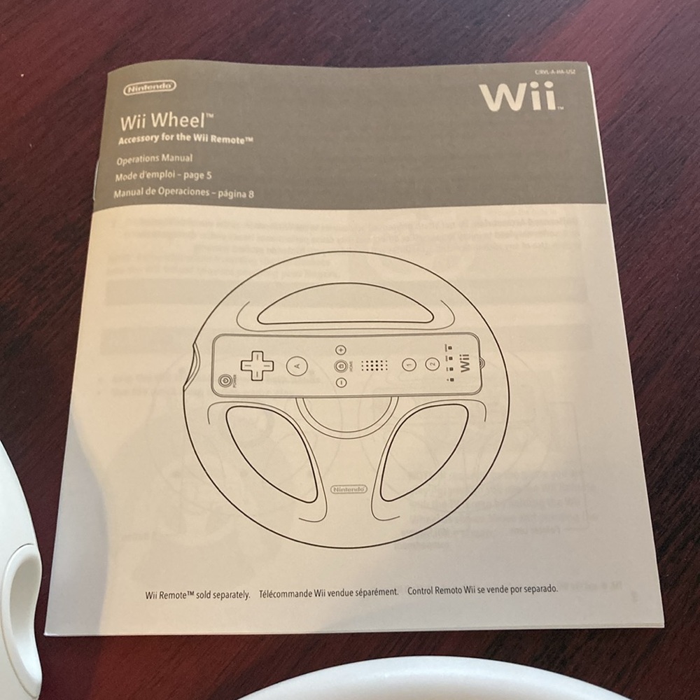 Nintendo Wii White Racing Wheel Set - Picture 3 of 5